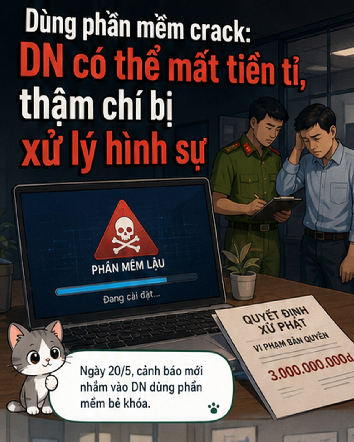 Dùng phần mềm bẻ khóa, doanh nghiệp có thể bị phạt 3 tỉ