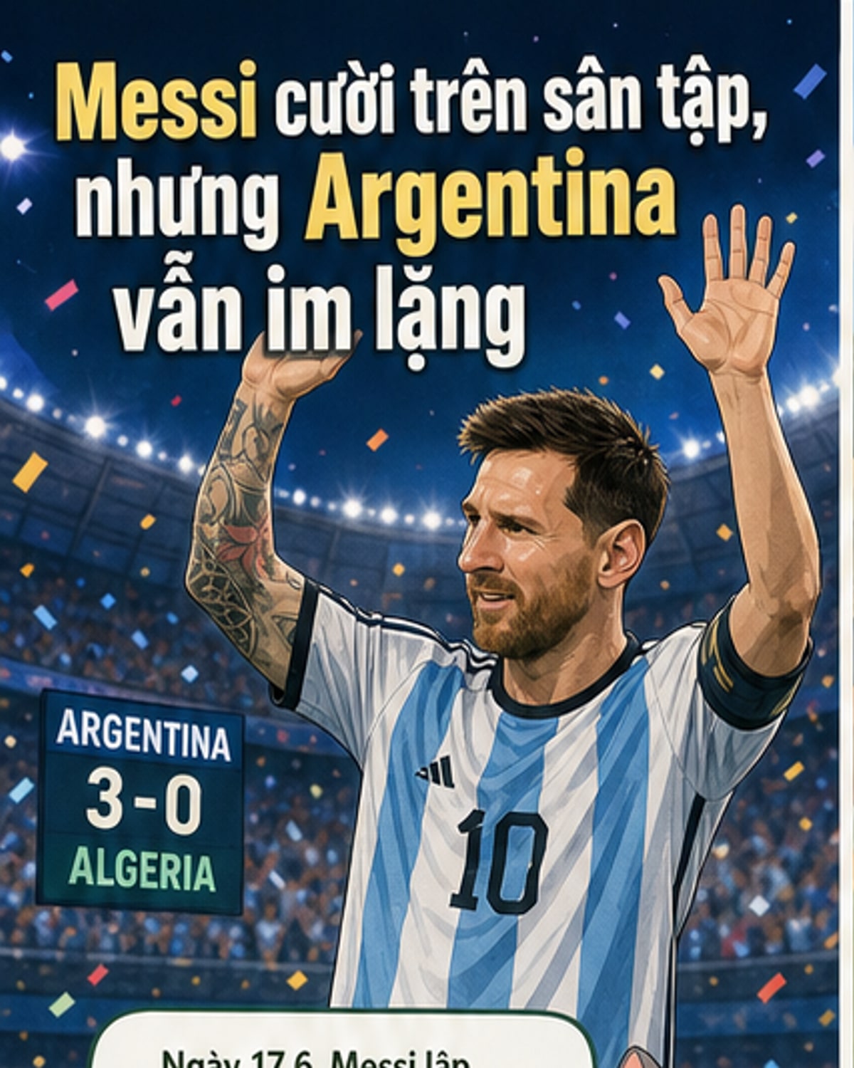 Messi trở lại tập luyện sau hat-trick và giọt nước mắt