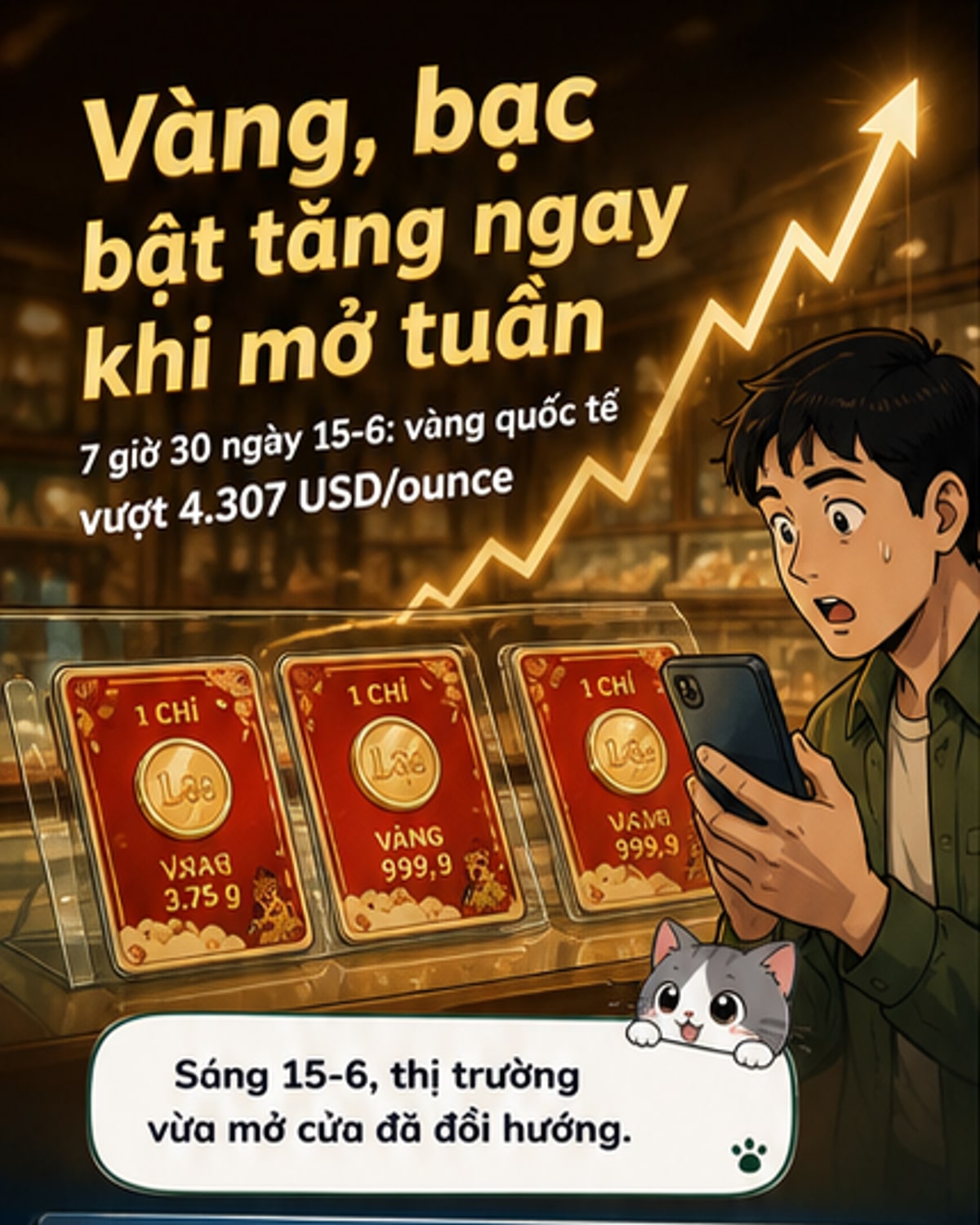 Vàng, bạc đồng loạt tăng mạnh sau thỏa thuận Mỹ - Iran