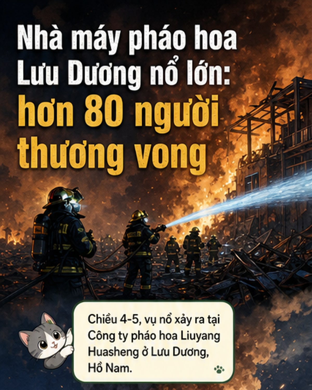 Nổ nhà máy pháo hoa, hơn 80 người thương vong