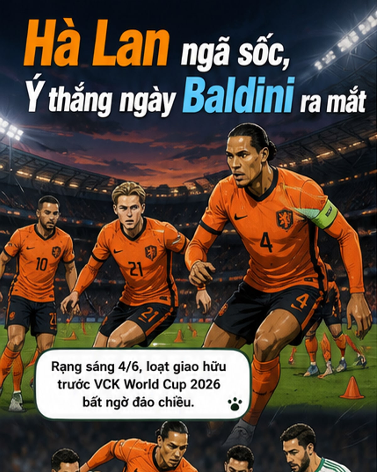 Hà Lan thua sốc, Ý khởi đầu suôn sẻ