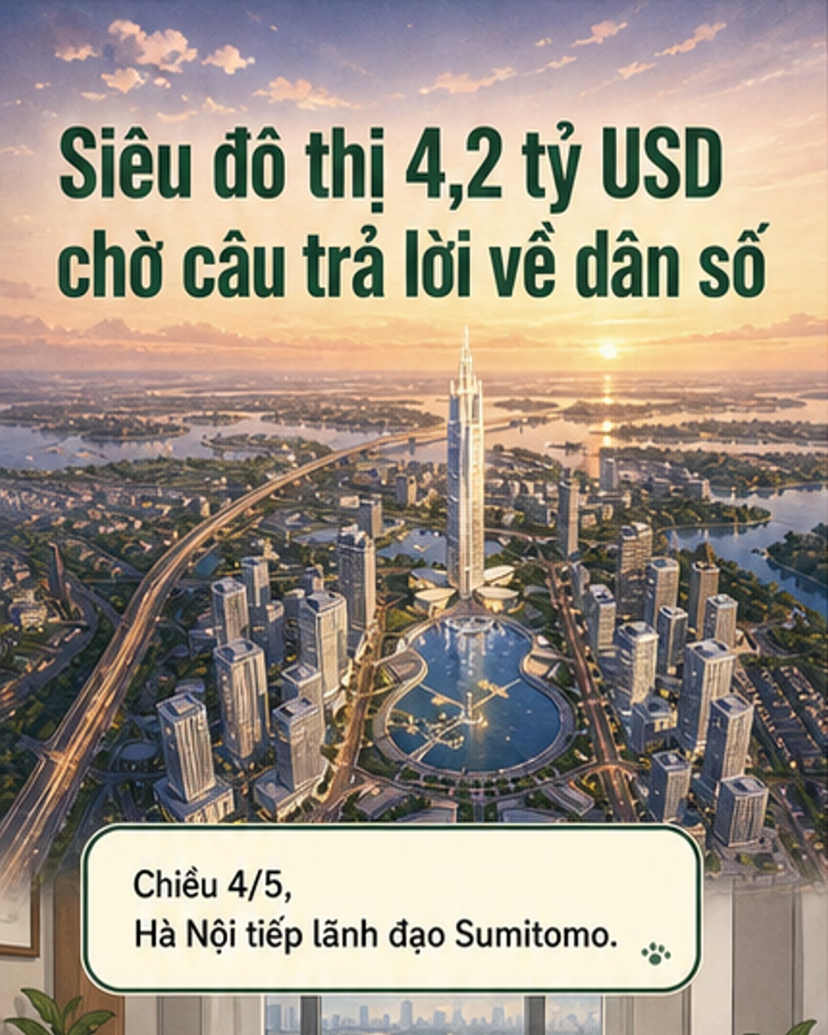 BRG và Sumitomo điều chỉnh dân số tại đô thị thông minh 4,2 tỷ USD