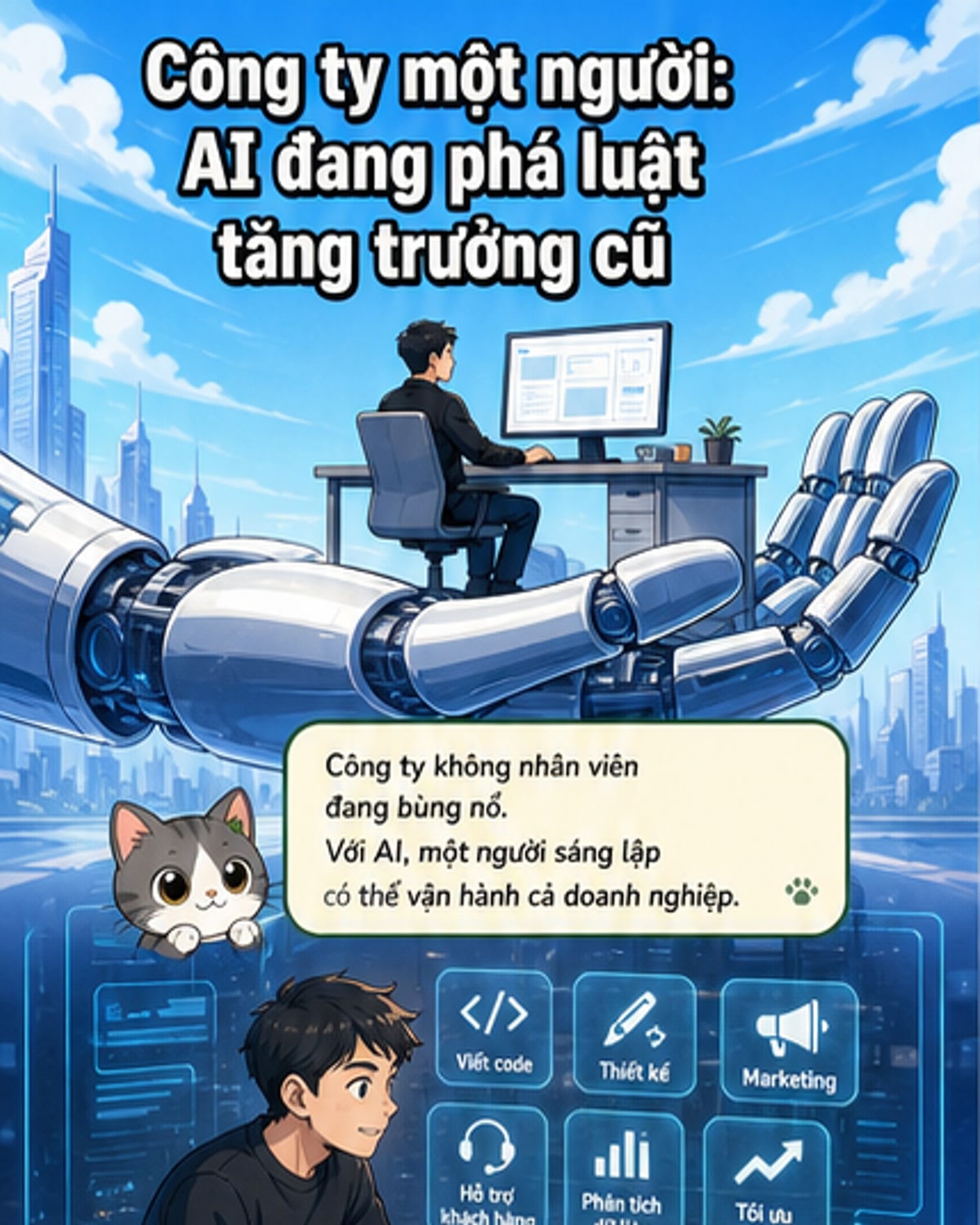 Một người, một công ty: AI tạo doanh thu triệu USD
