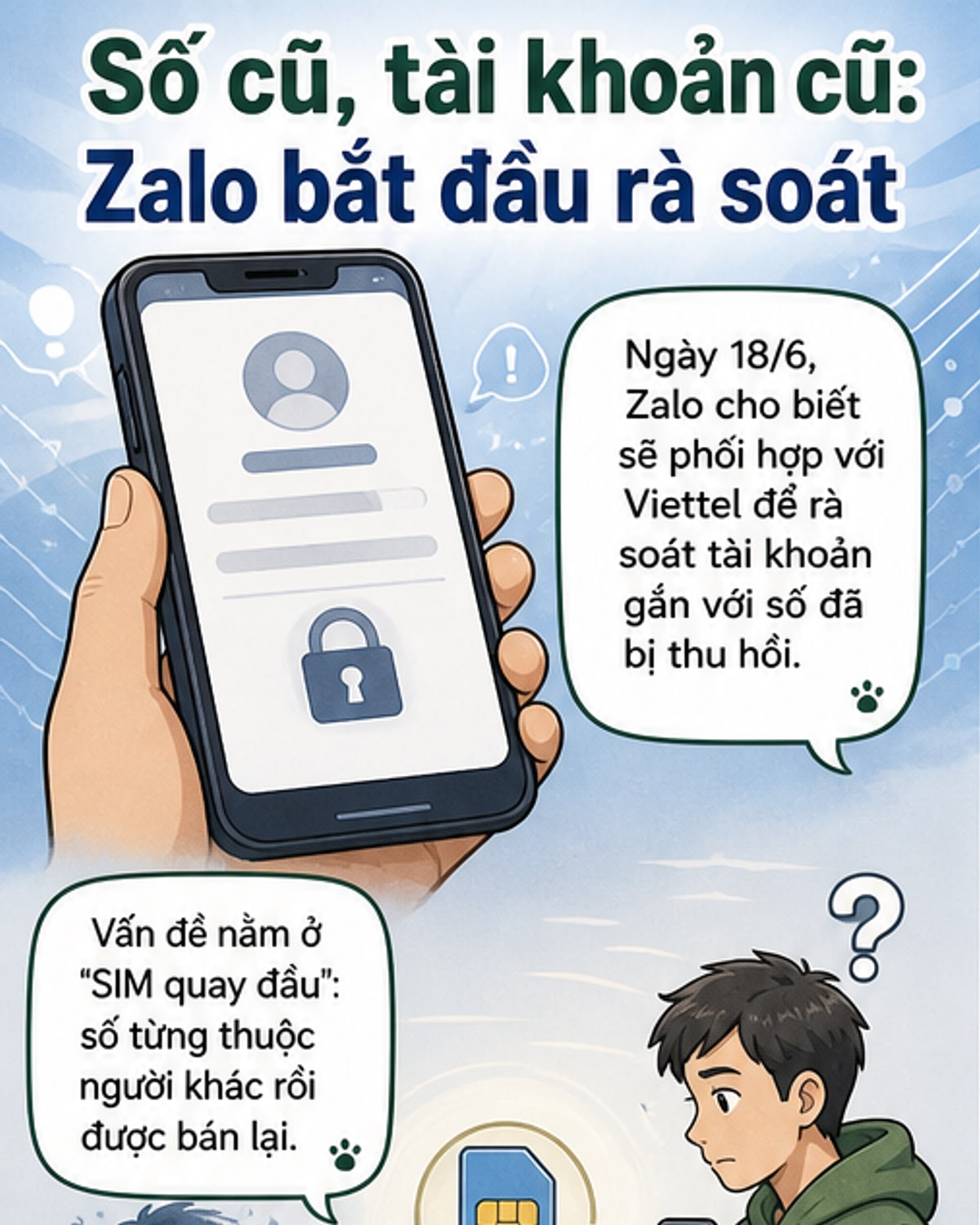 Zalo rà soát tài khoản SIM bị thu hồi