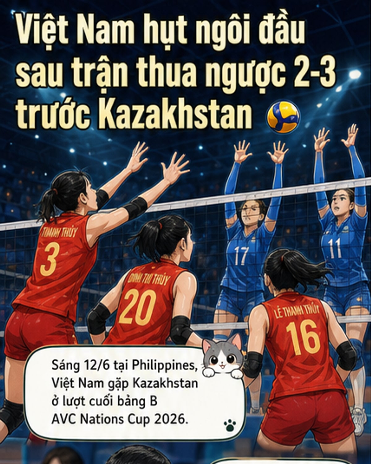 Việt Nam thua ngược Kazakhstan ở chung kết bảng