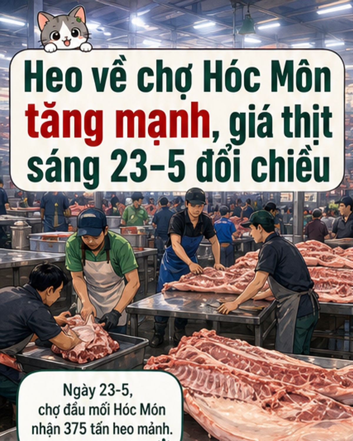 Giá heo mảnh giảm, chợ đầu mối điều chỉnh