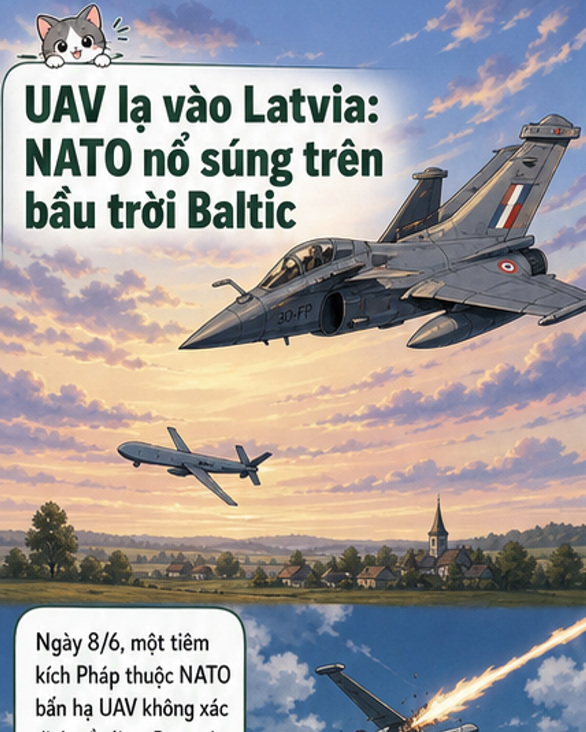 Tiêm kích NATO bắn hạ UAV ở Latvia