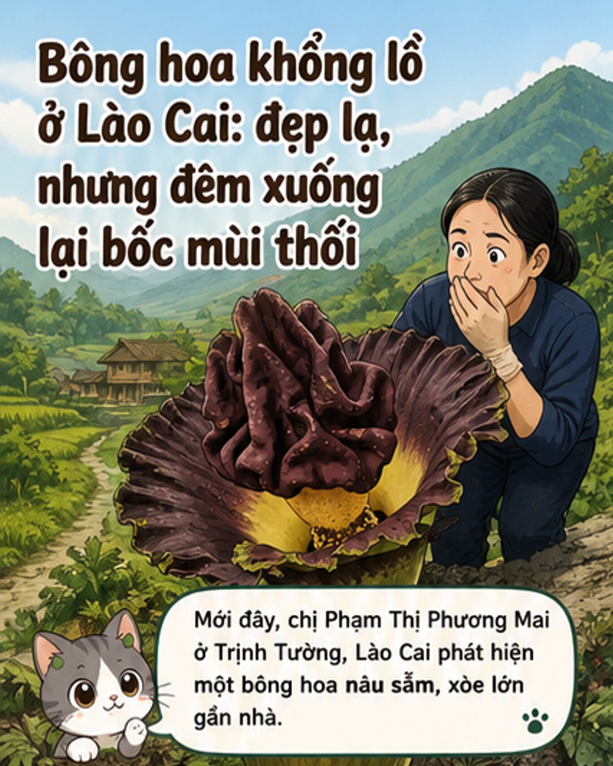 Cây hoa khổng lồ toả mùi thối ở Lào Cai