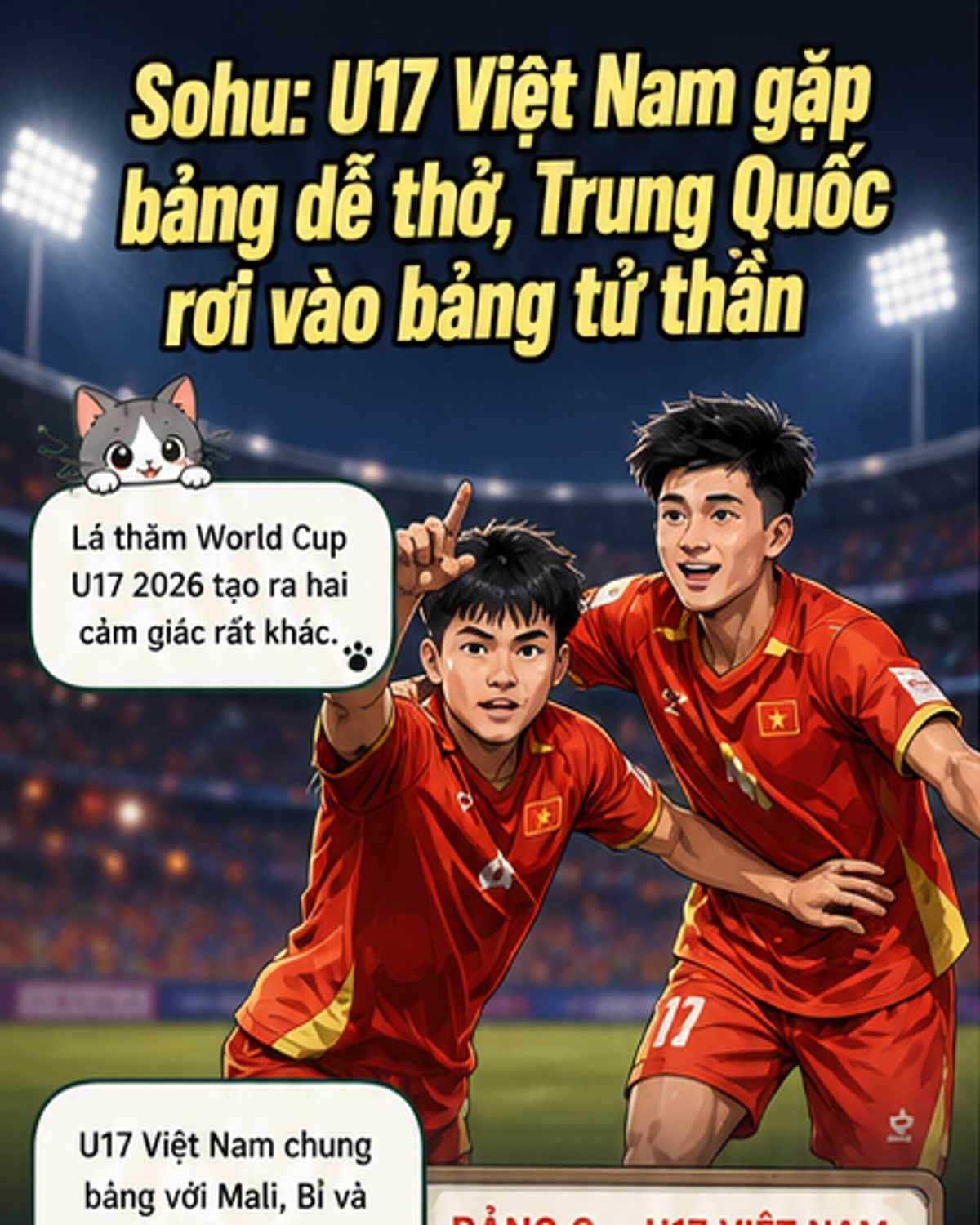 U17 Việt Nam gặp bảng dễ hơn U17 Trung Quốc