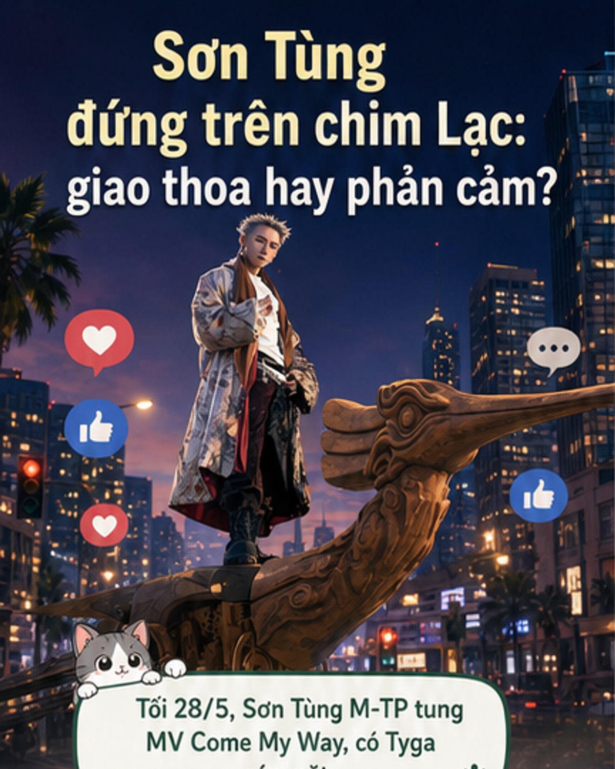 Sơn Tùng đứng trên chim Lạc gây tranh cãi