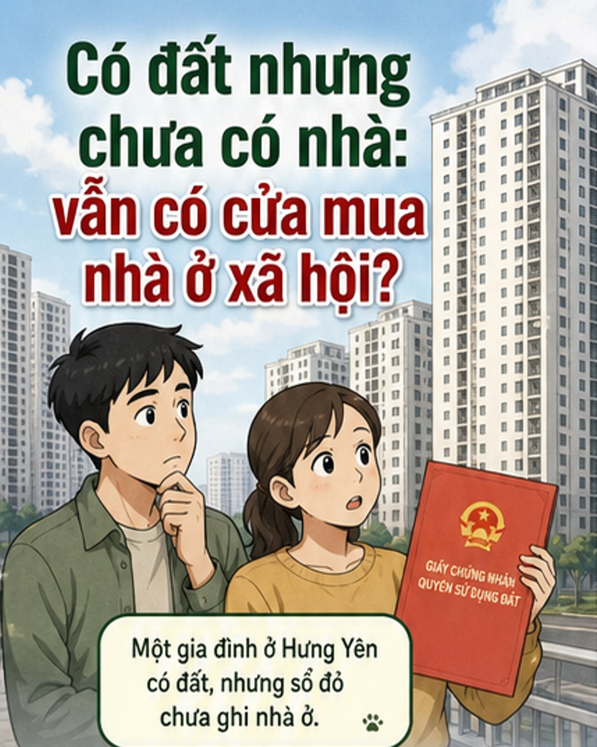 Có đất nhưng không có nhà có được mua nhà xã hội?