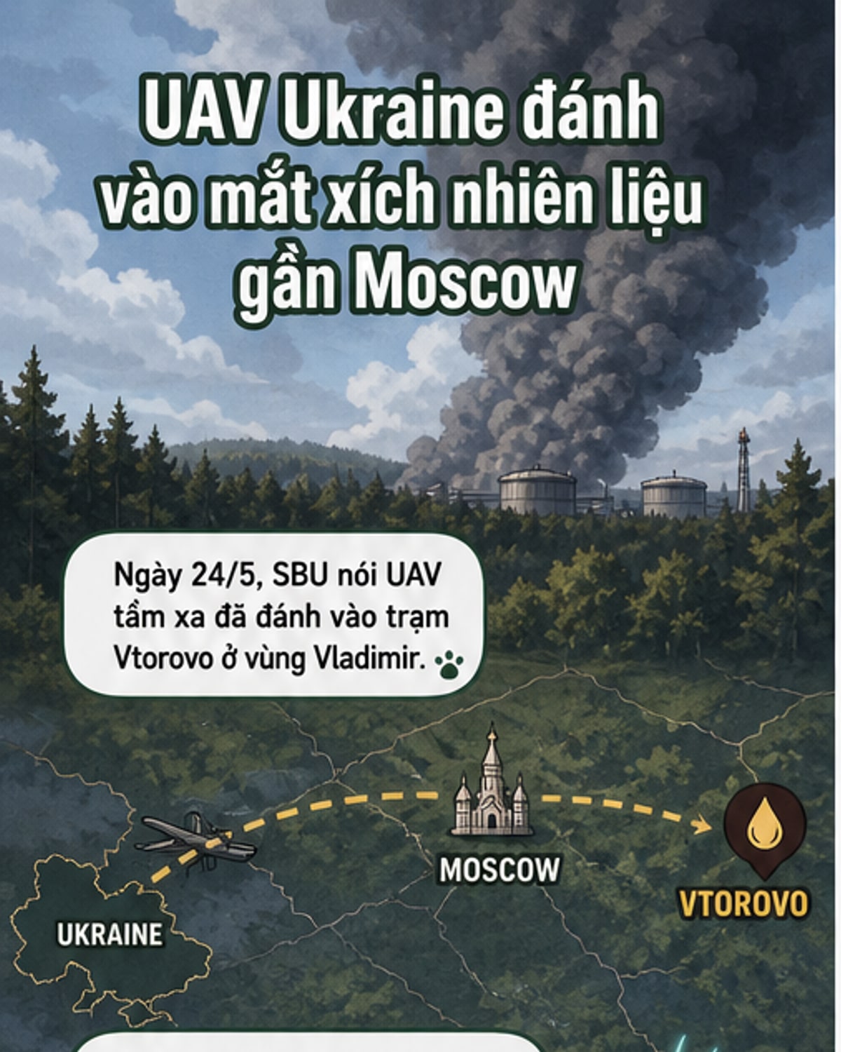 Ukraine tấn công sâu vào Nga, nhắm trúng mắt xích năng lượng