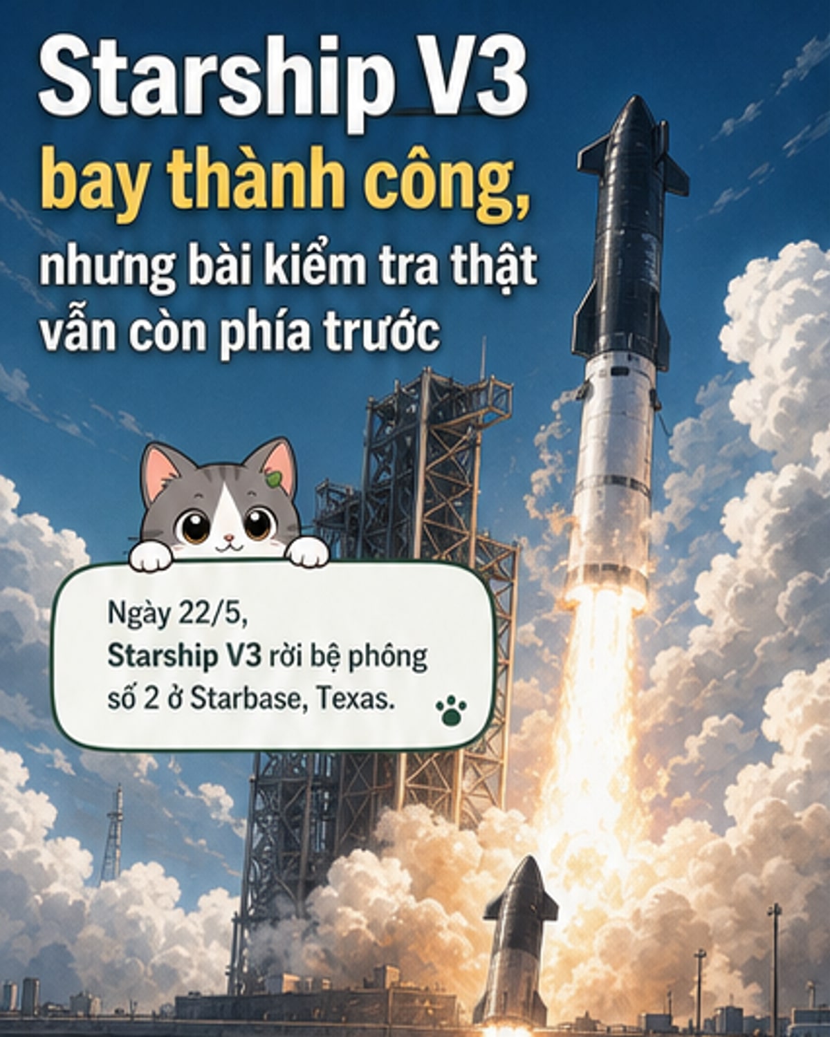 Starship V3 cất cánh thành công