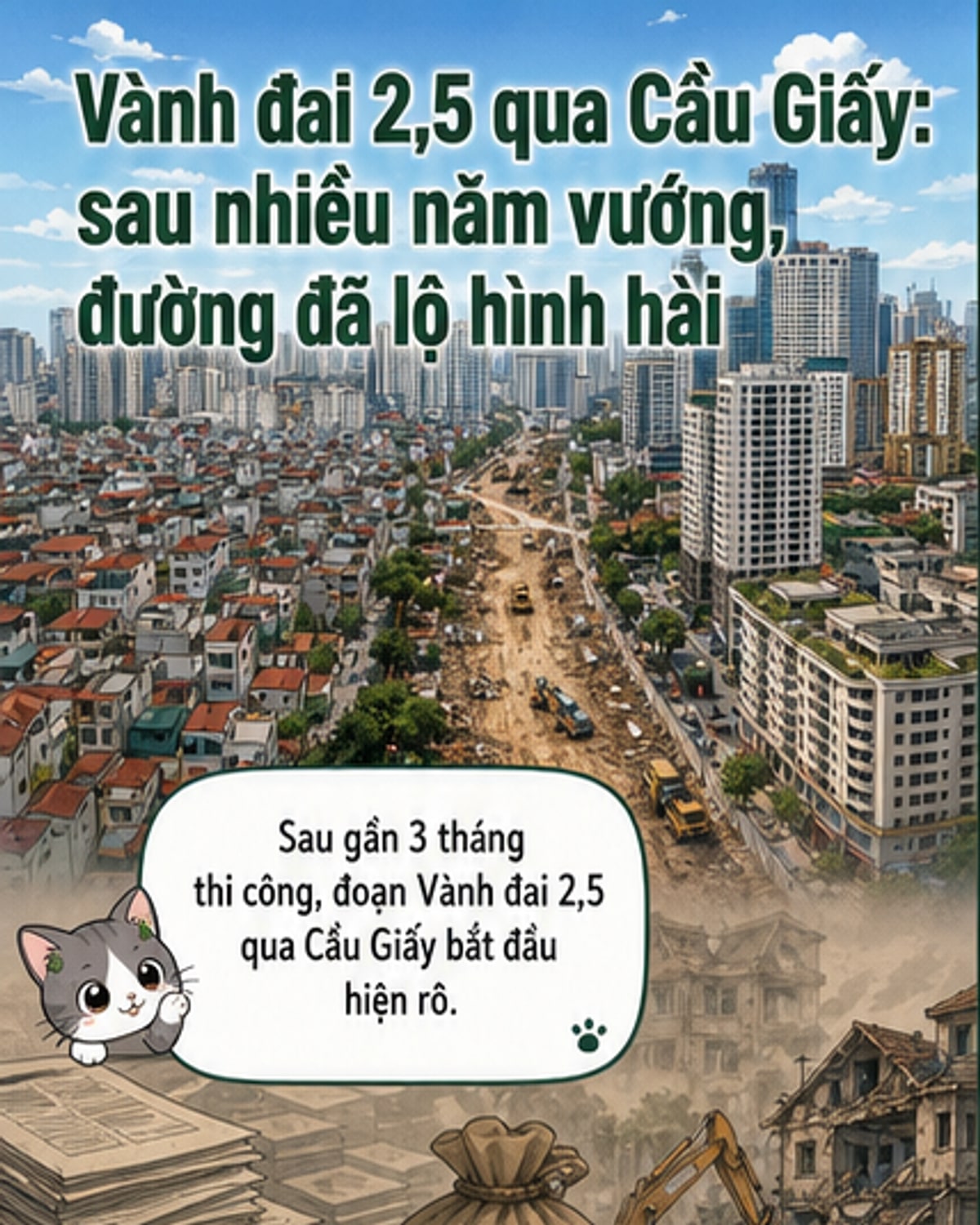 Đường Vành đai 2,5 hiện rõ hình hài