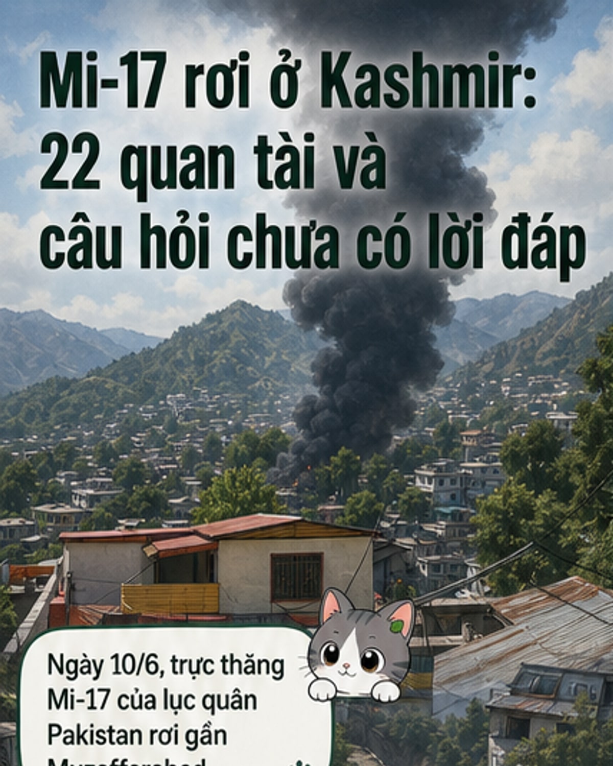Rơi trực thăng quân sự ở Pakistan, 22 người chết