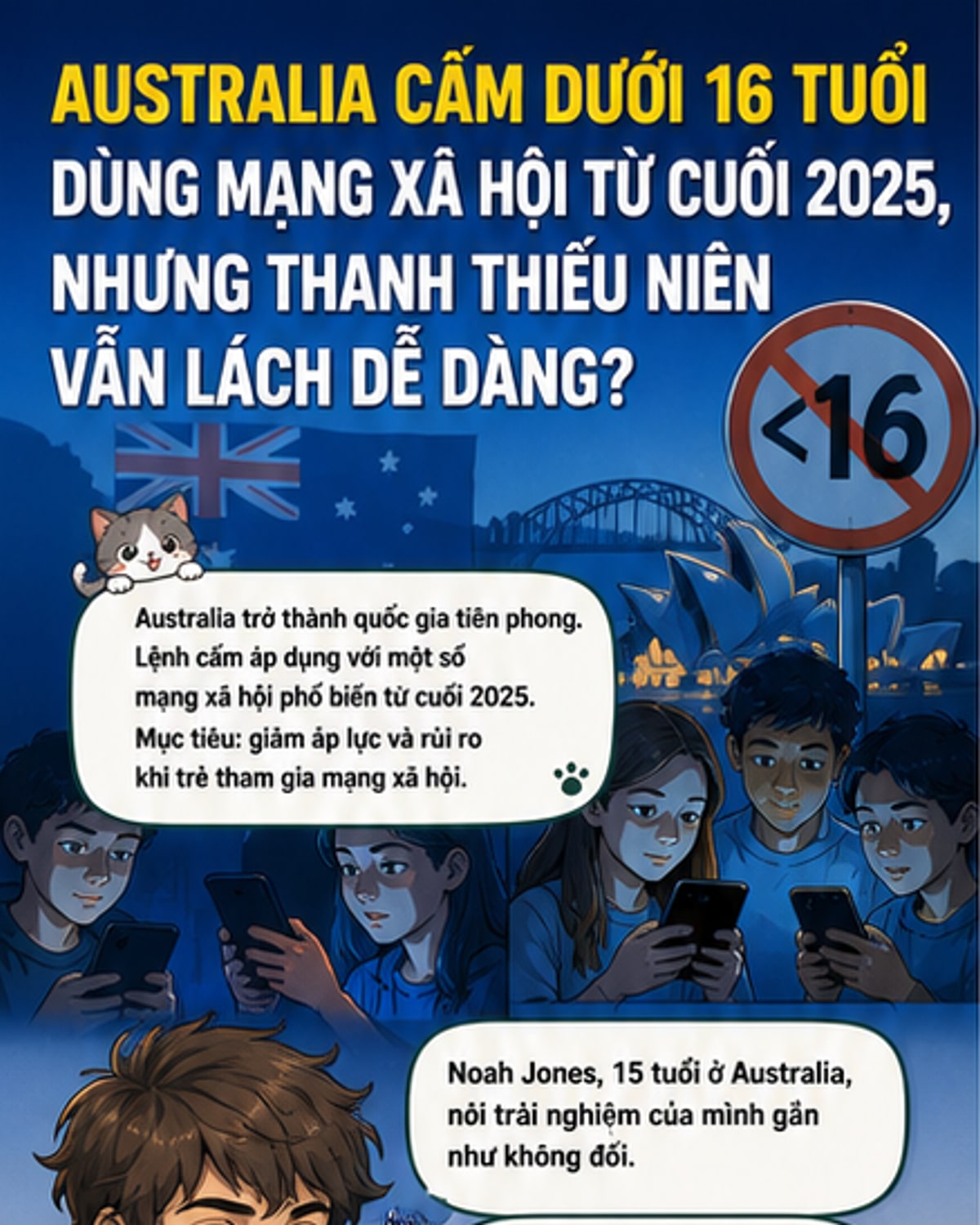 Australia cấm mạng xã hội cho dưới 16 tuổi
