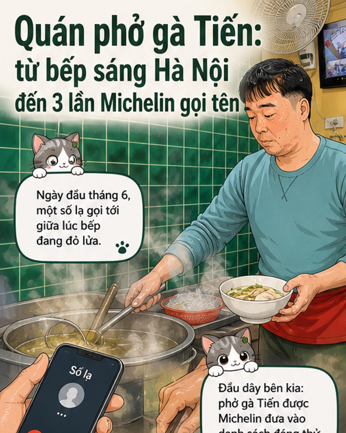 Quán phở gà nhỏ ở Hà Nội được Michelin vinh danh 3 lần
