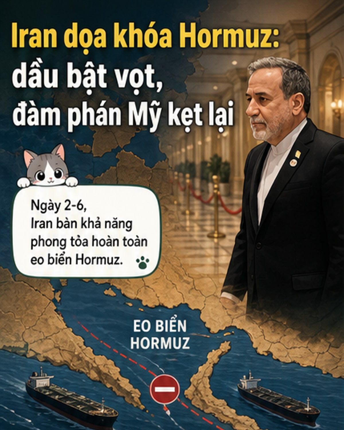 Iran cảnh báo phong tỏa eo biển Hormuz