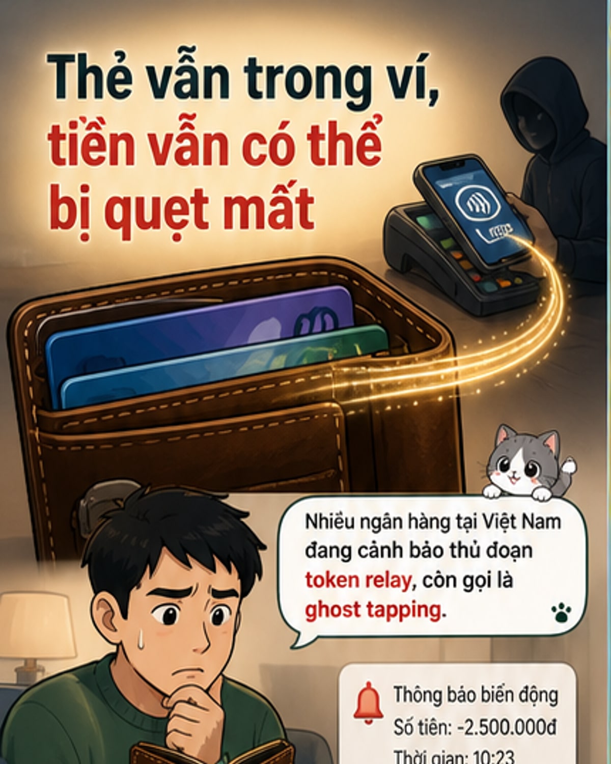 Chiếm đoạt tiền dù thẻ vẫn trong ví