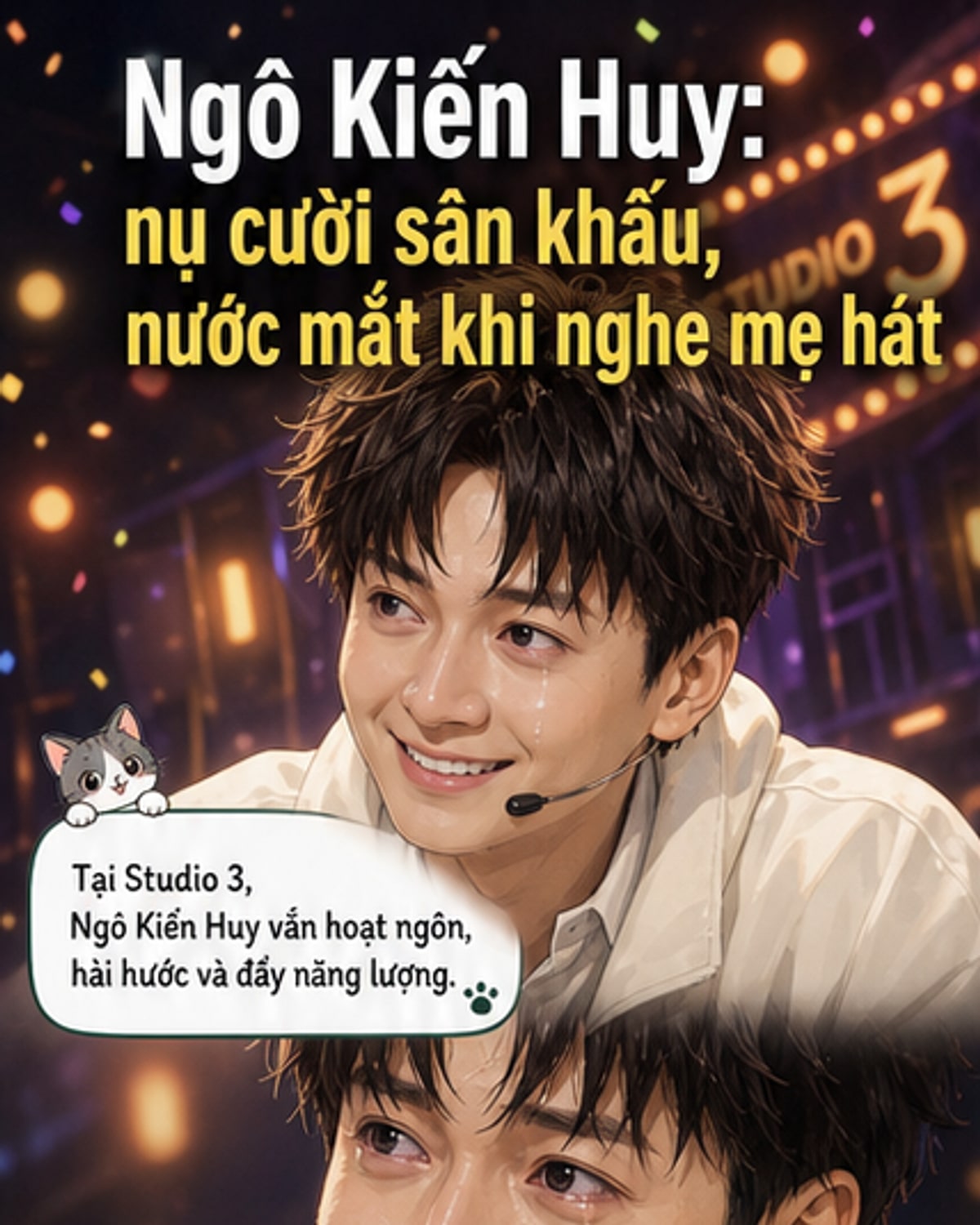 Ngô Kiến Huy bật khóc khi nhắc về mẹ