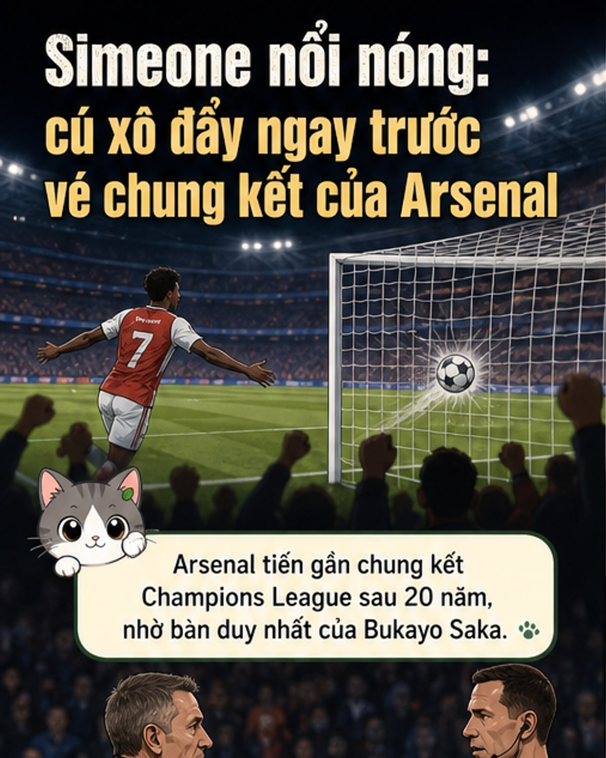 Simeone xô xát với giám đốc Arsenal