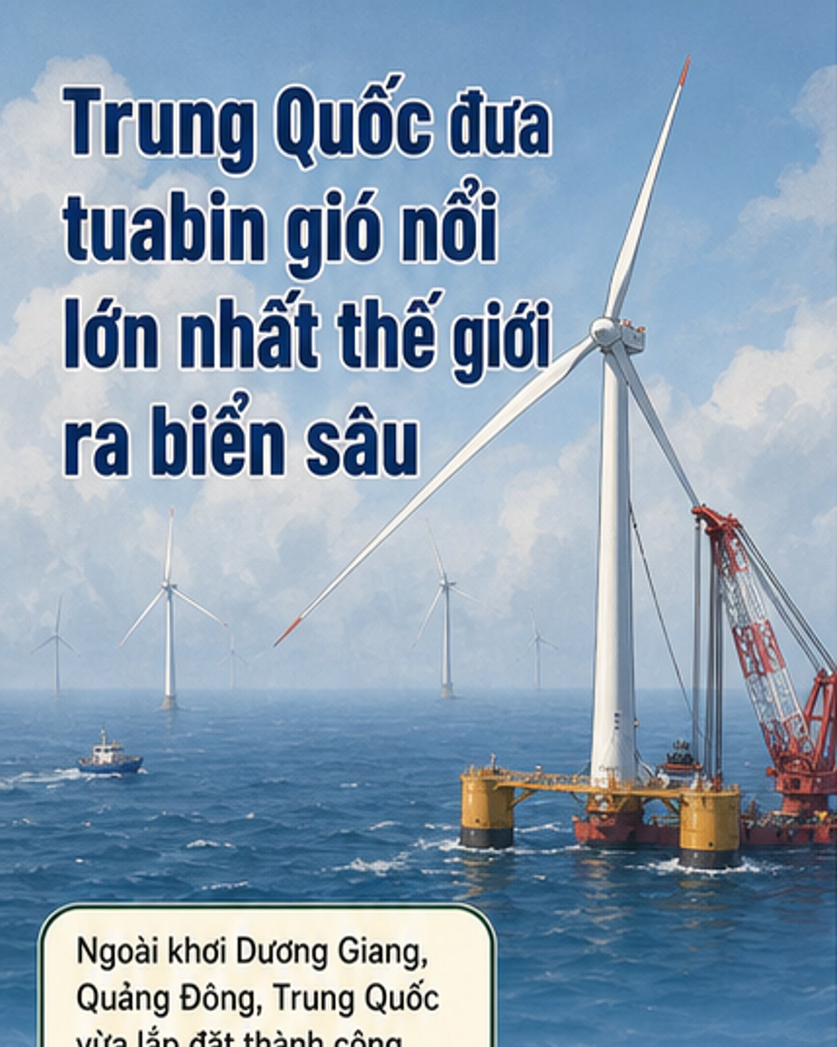 Tuabin gió nổi cao nhất thế giới ra biển