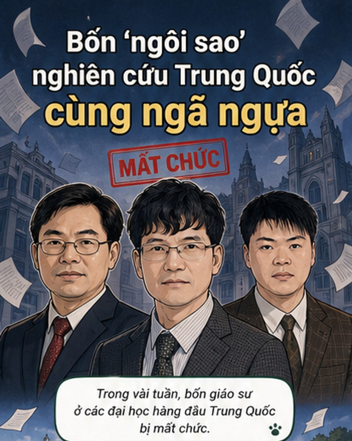 Bốn giáo sư hàng đầu Trung Quốc mất chức vì gian lận nghiên cứu