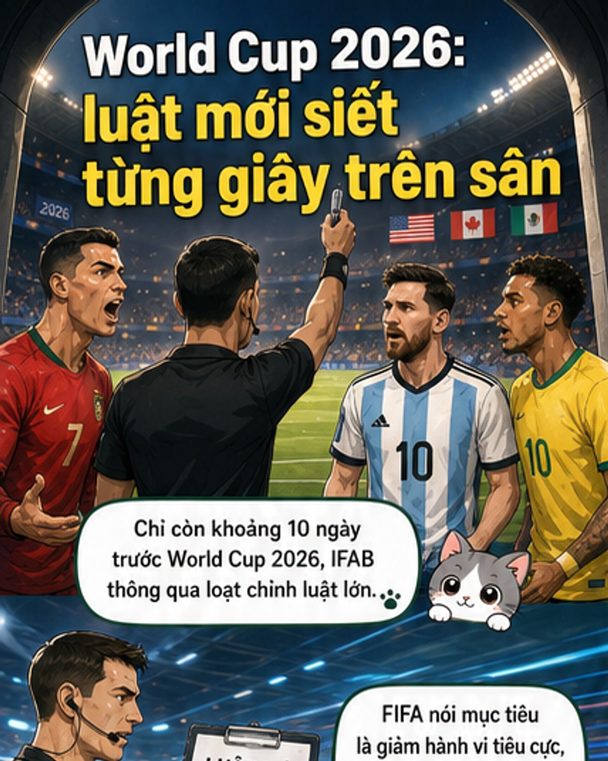 World Cup 2026 thay đổi luật, định hình lại bóng đá