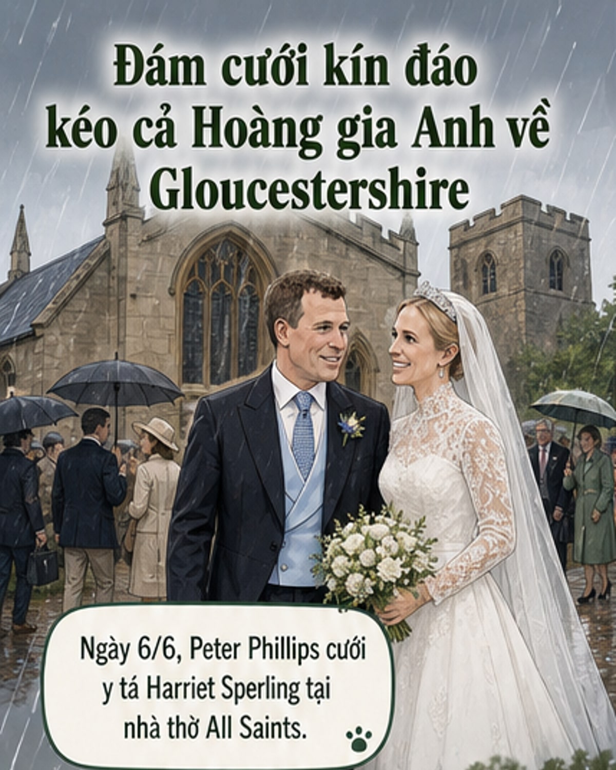 Đám cưới kín đáo của cháu trai Công chúa Anne
