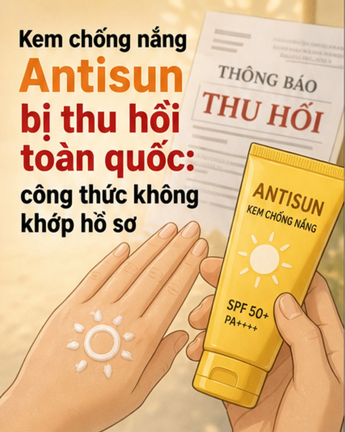 Thu hồi toàn quốc kem chống nắng Antisun