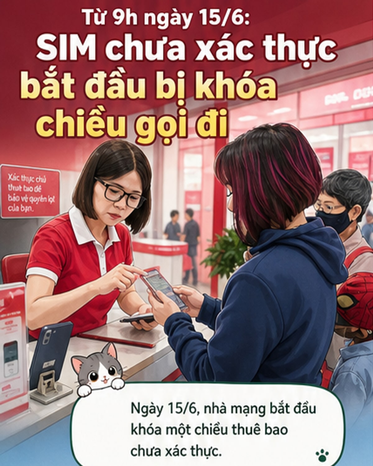 Nhà mạng bắt đầu khóa một chiều thuê bao chưa xác thực