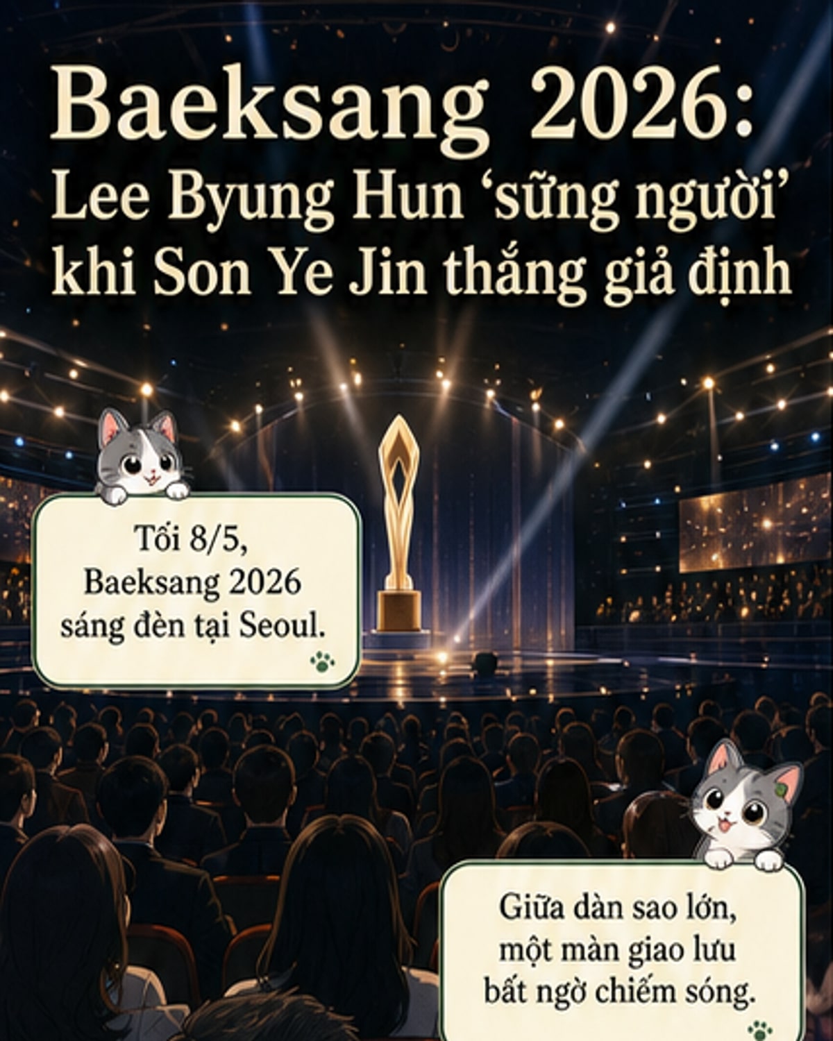 Lee Byung Hun 'sụp đổ' khi Son Ye Jin thắng giải