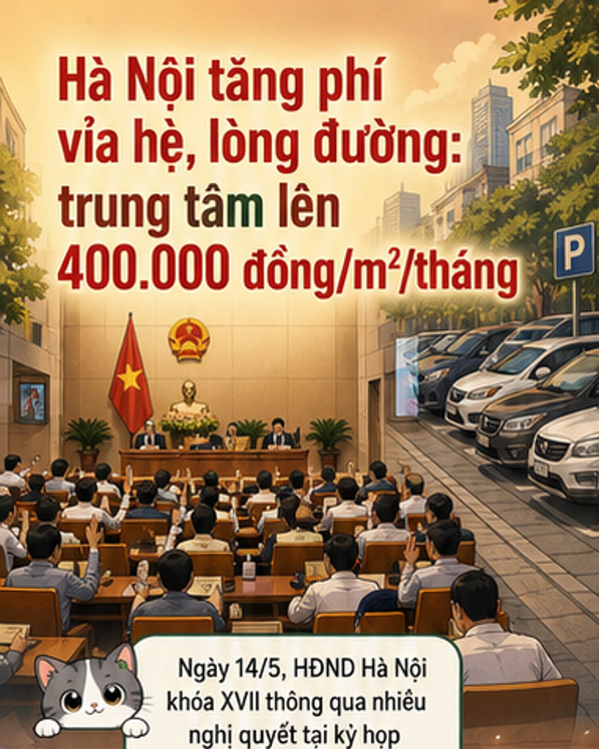 Hà Nội điều chỉnh phí sử dụng lòng đường, hè phố