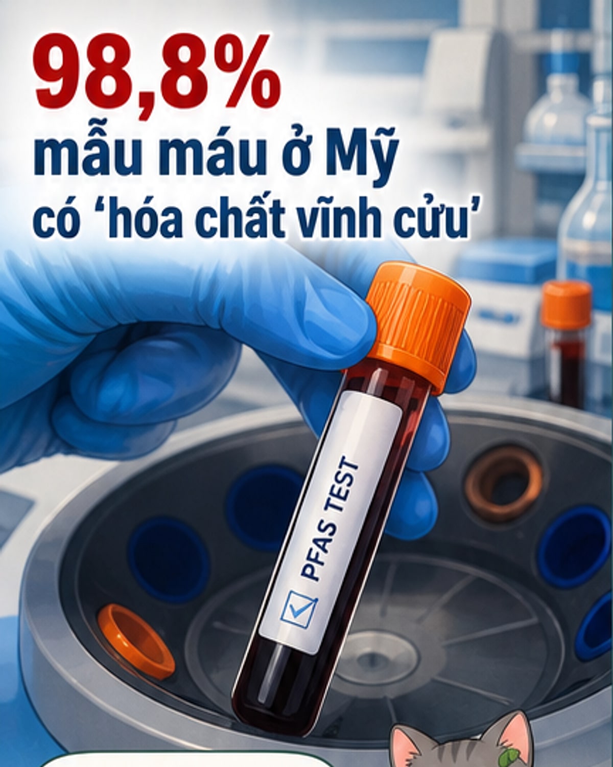 98,8% mẫu máu có hóa chất vĩnh cửu