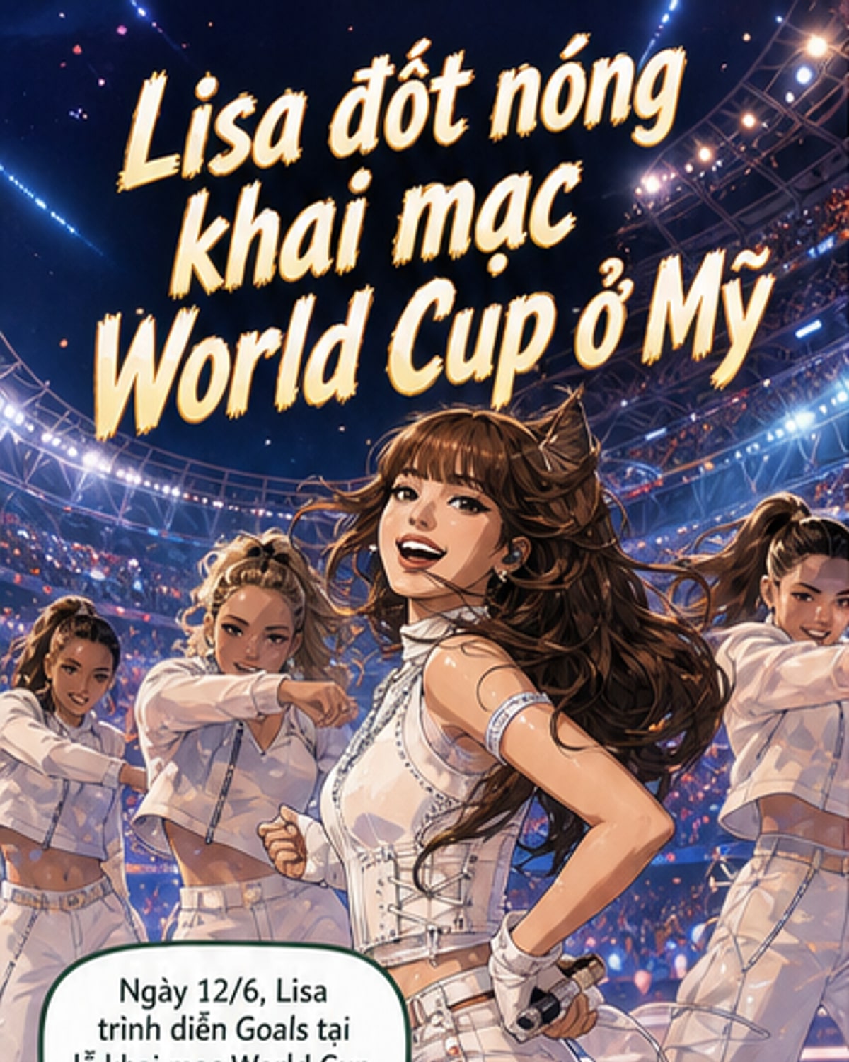 Lisa bùng nổ trên sân khấu khai mạc World Cup
