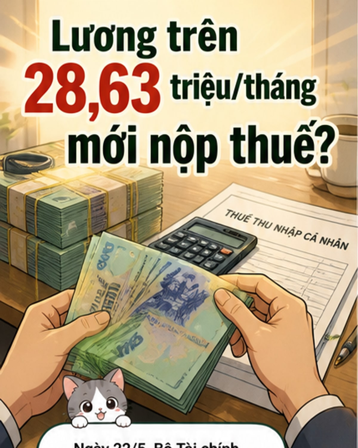 Thuế thu nhập: Ngưỡng mới từ 28,6 triệu