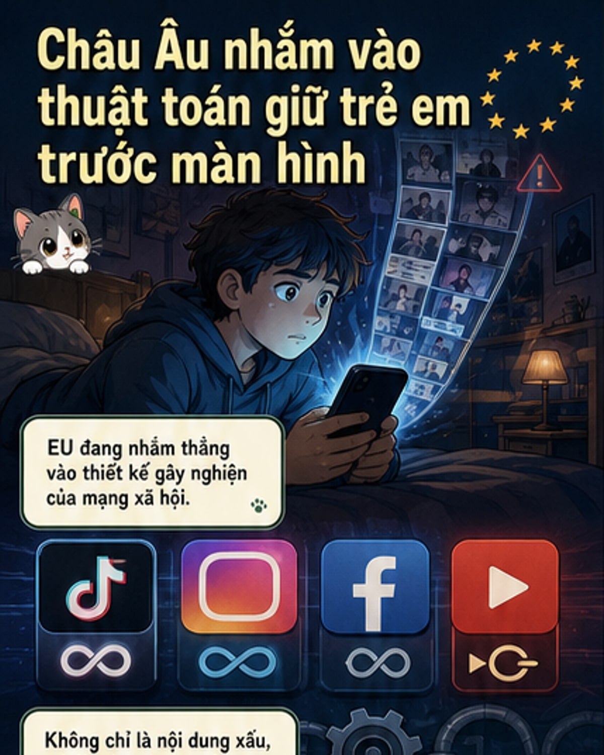 Châu Âu tuyên chiến thuật toán gây nghiện