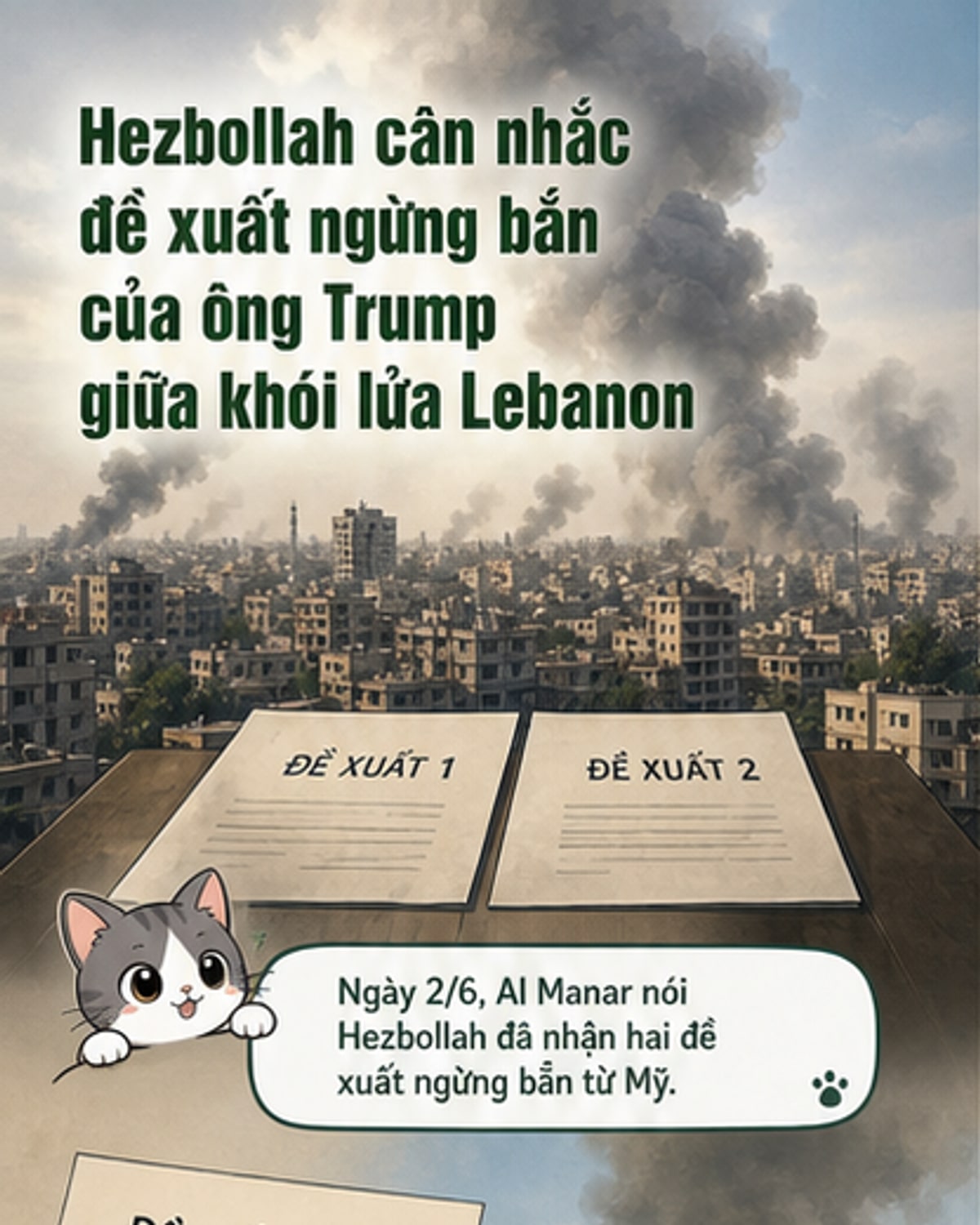 Hezbollah cân nhắc đề xuất ngừng bắn của Trump