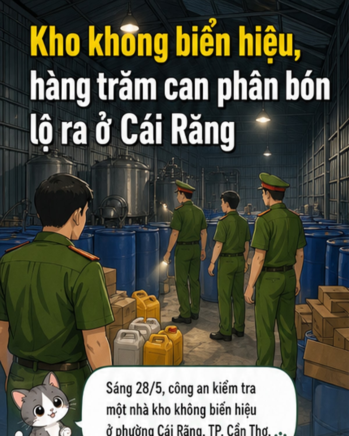 Phát hiện cơ sở sản xuất phân bón trái phép ở Cần Thơ