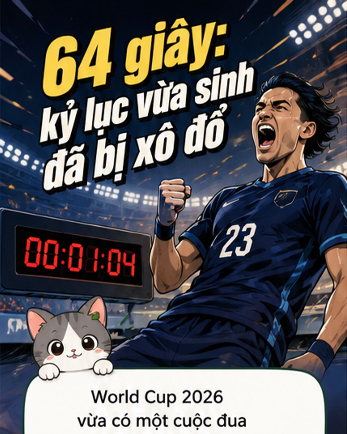 Cầu thủ Matias Galarza của Paraguay ăn mừng bàn thắng chỉ sau 64 giây trong trận gặp Thổ Nhĩ Kỳ tại World Cup 2026.