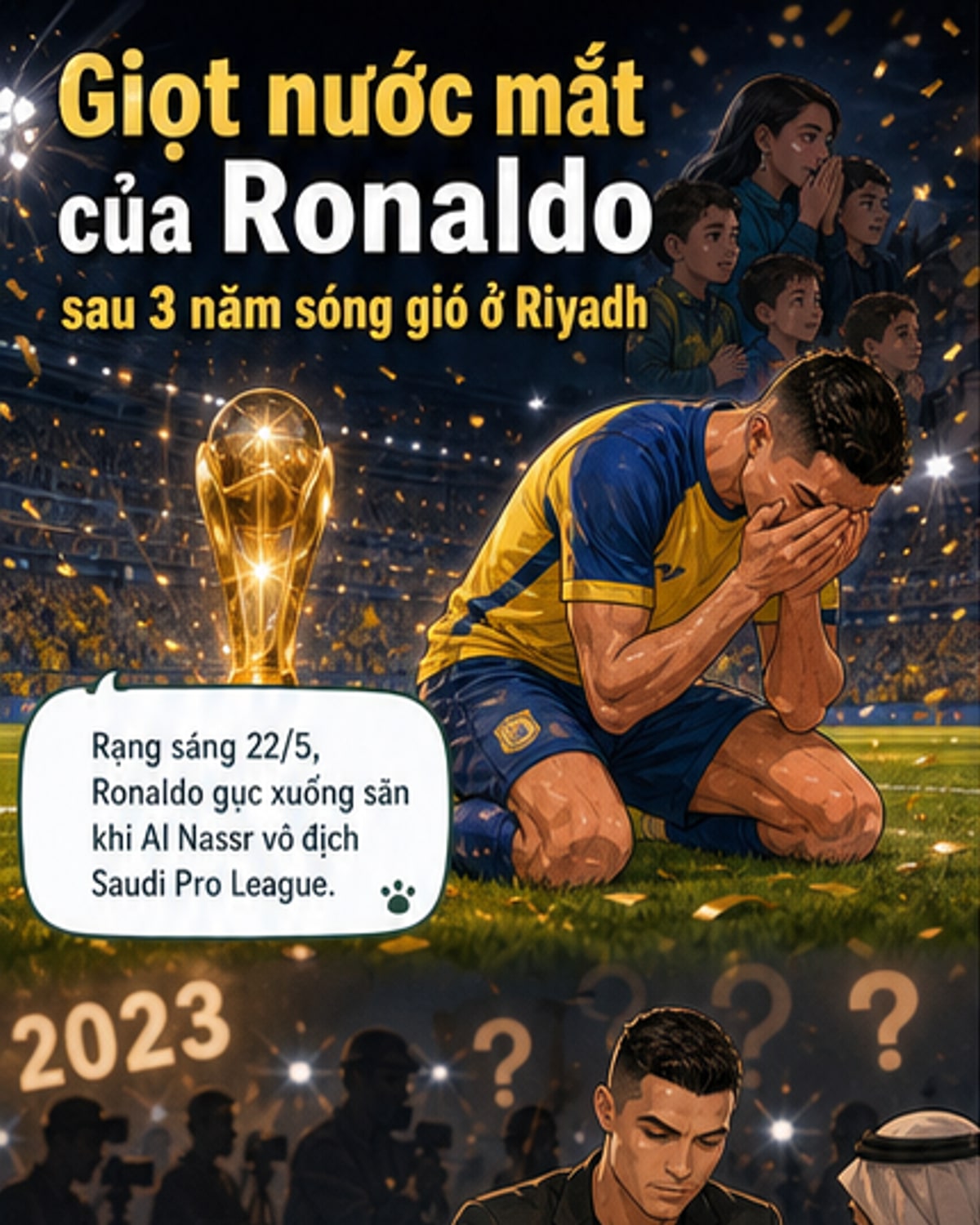 Ronaldo khóc sau chức vô địch Saudi
