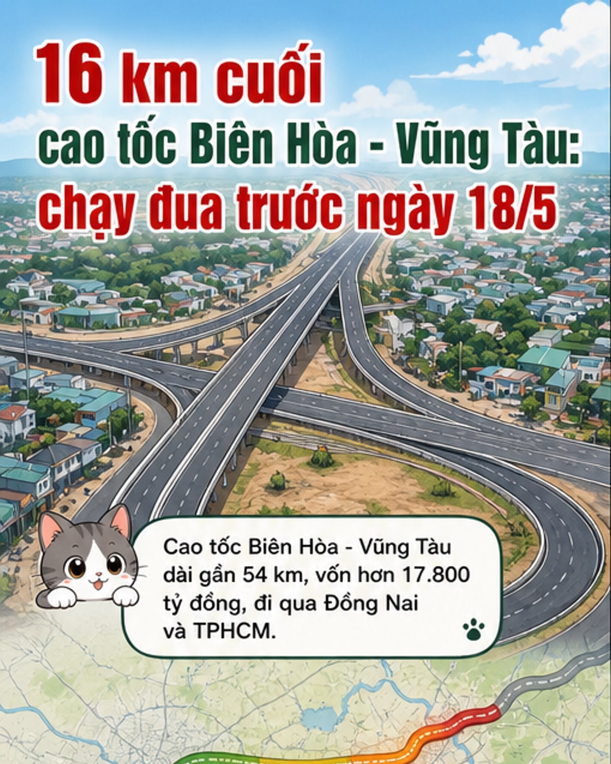 Cao tốc Biên Hòa – Vũng Tàu sắp thông xe