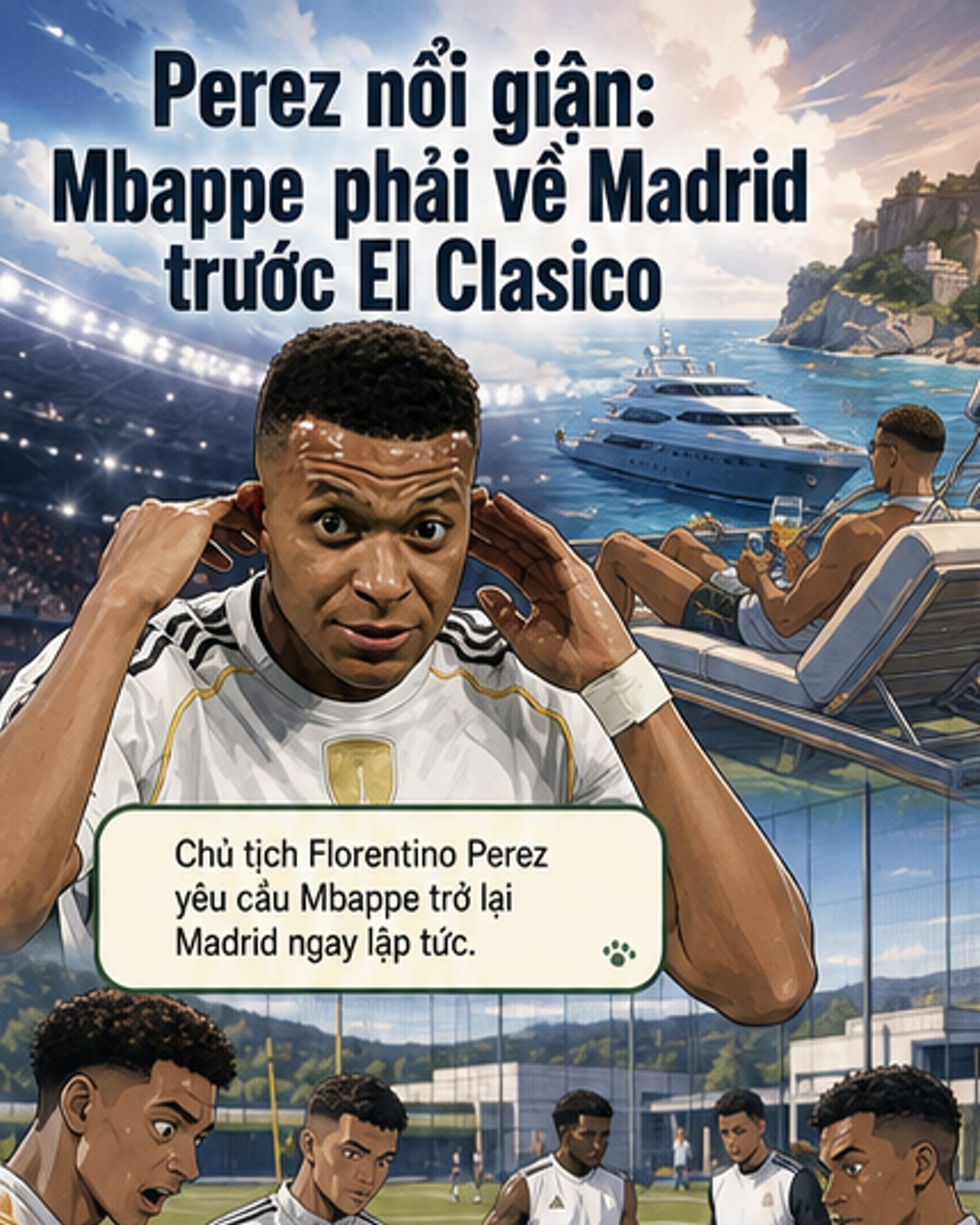 Pérez yêu cầu Mbappe trở lại ngay