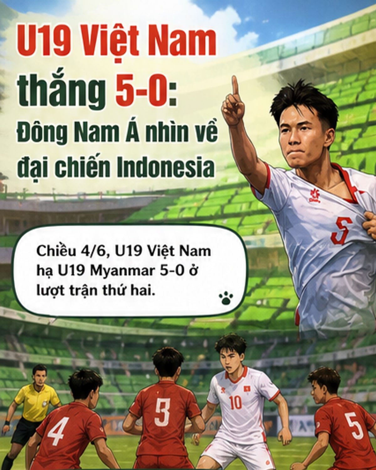 U19 Việt Nam thắng Myanmar 5-0