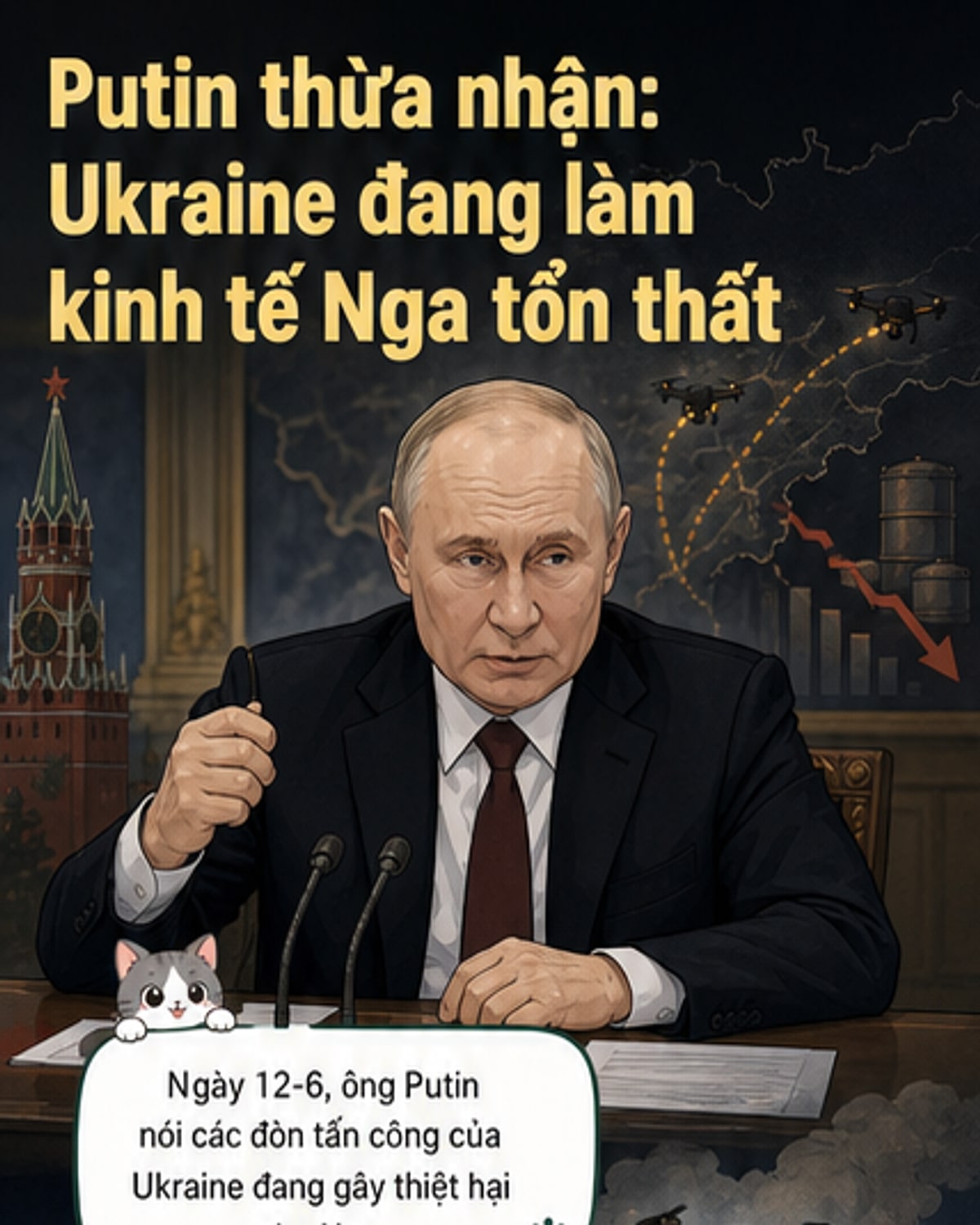 Putin thừa nhận thiệt hại từ đòn tấn công của Ukraine