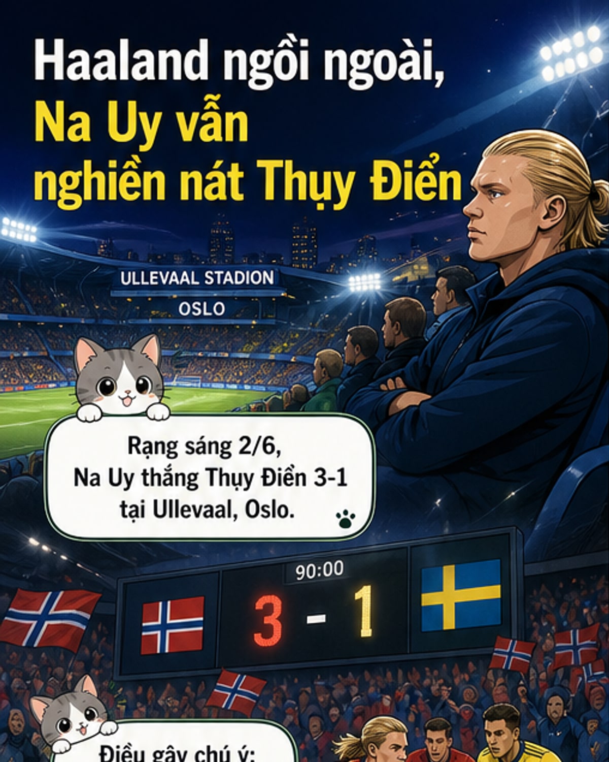 Na Uy thắng áp đảo Thụy Điển