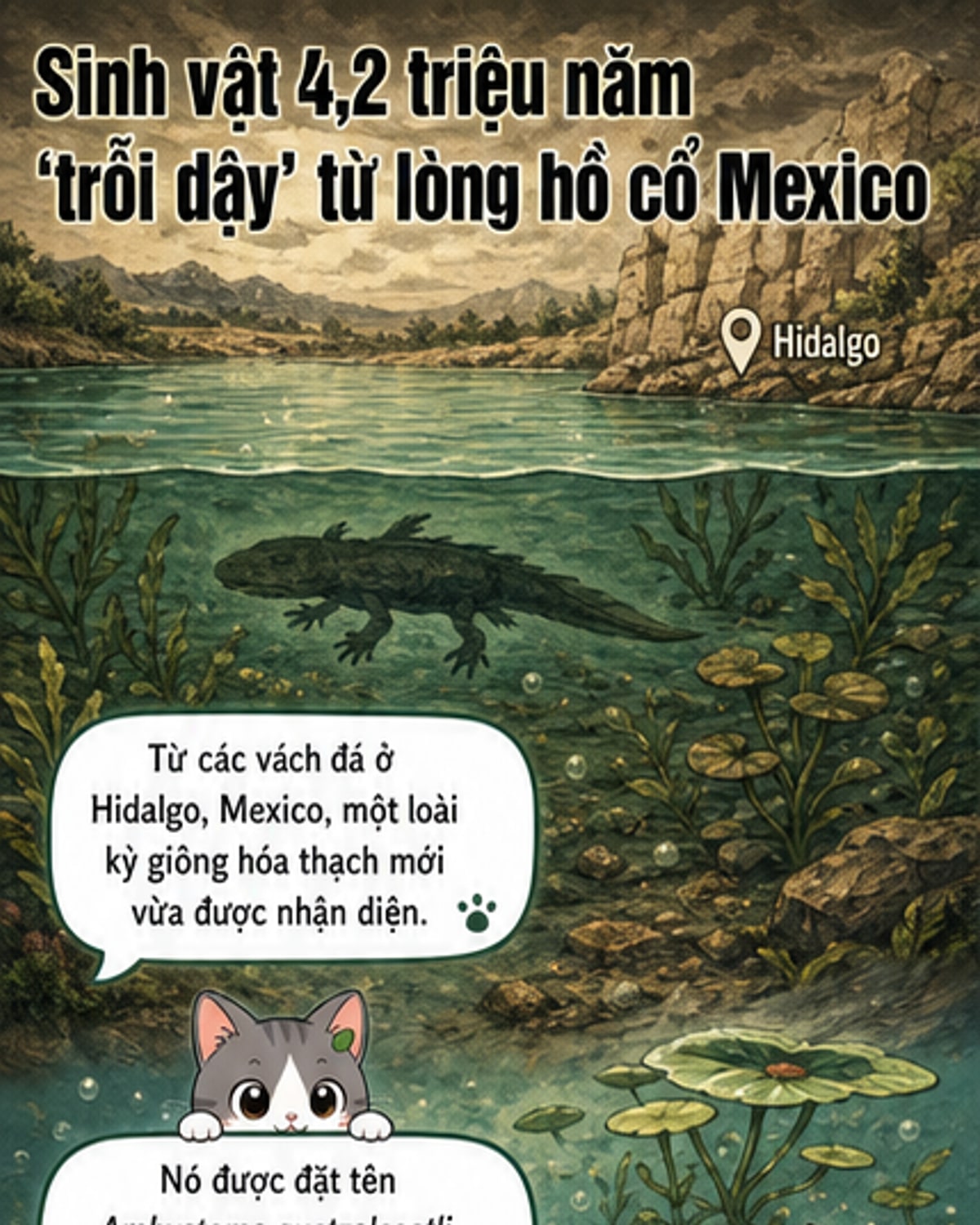 Kỳ giông hóa thạch 4,2 triệu năm lộ diện ở Mexico