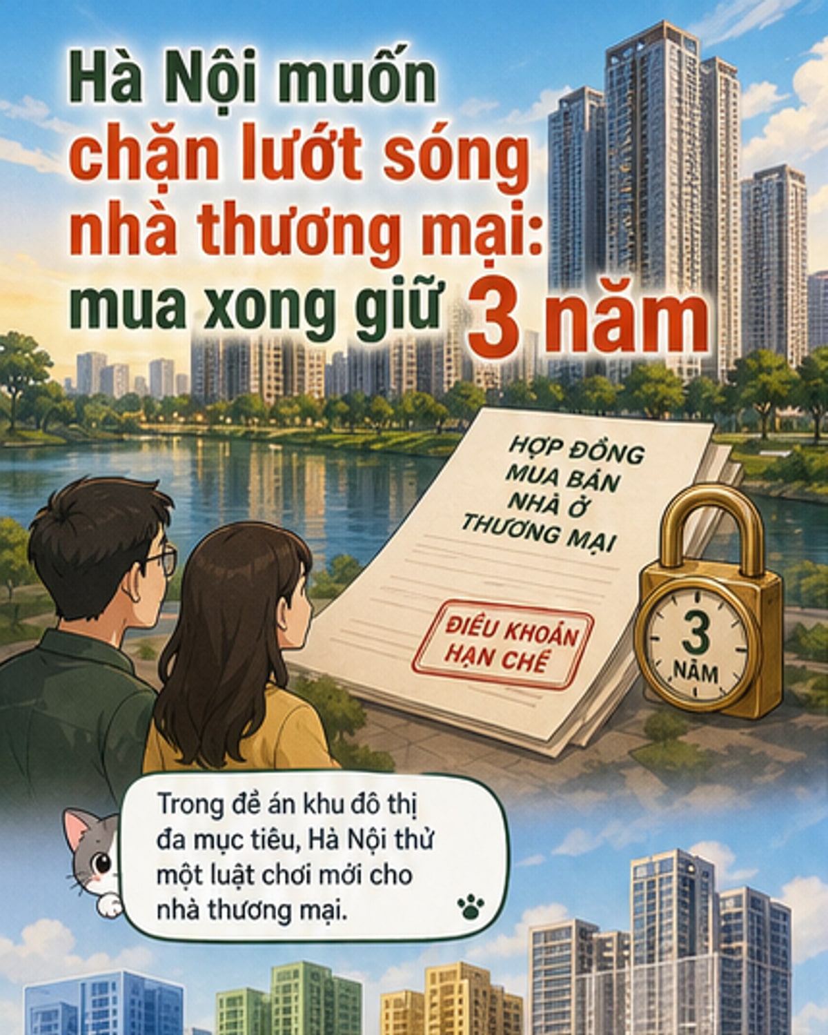 Hà Nội siết bán nhà thương mại 3 năm