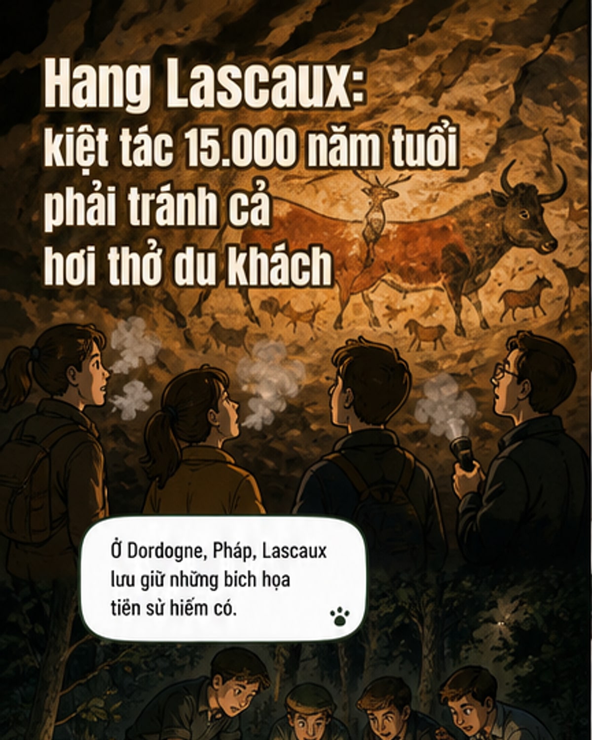 Hơi thở du khách làm nguy hại tranh 15.000 năm tuổi