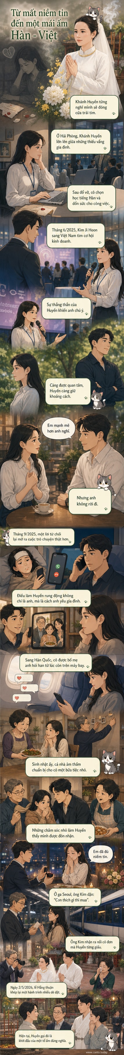 Cô dâu Việt và chú rể Hàn Quốc trong lễ Hằng thuận tại chùa, phía sau là bố mẹ chồng đang lau nước mắt